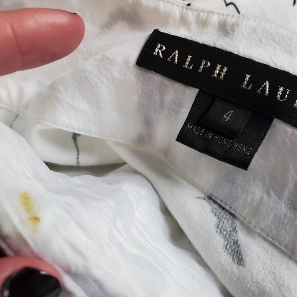 Ralph Lauren Black Label Black White Floral Flare Full Knee Length Skirt - Picture 6 of 10